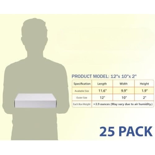 25-pack, vit wellpapplåda med brevlåda, 30x25x5 cm 1