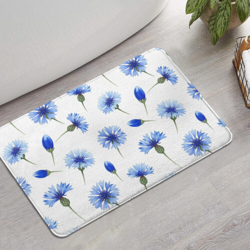 Χαλί μπάνιου Pioneer Flower Floral, αντιολισθητικό χαλάκι μικροϊνών με επένδυση από 1