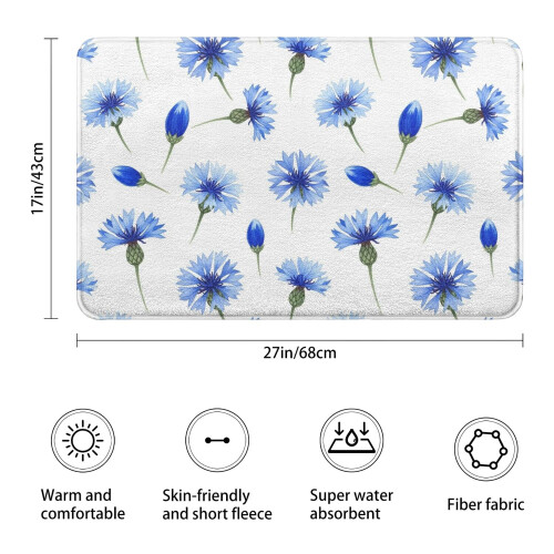 Χαλί μπάνιου Pioneer Flower Floral, αντιολισθητικό χαλάκι μικροϊνών με επένδυση από 2