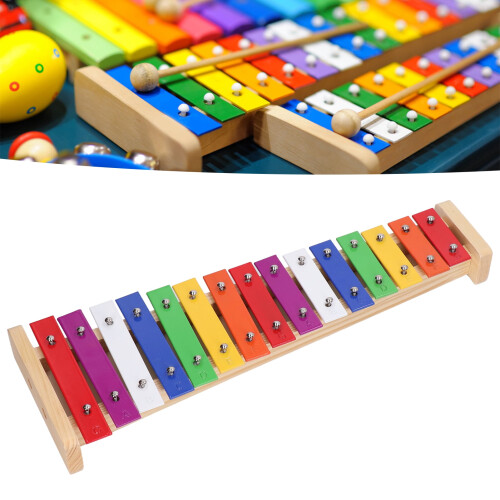 Xylophone 15 notes, instrument éducatif coloré avec 2