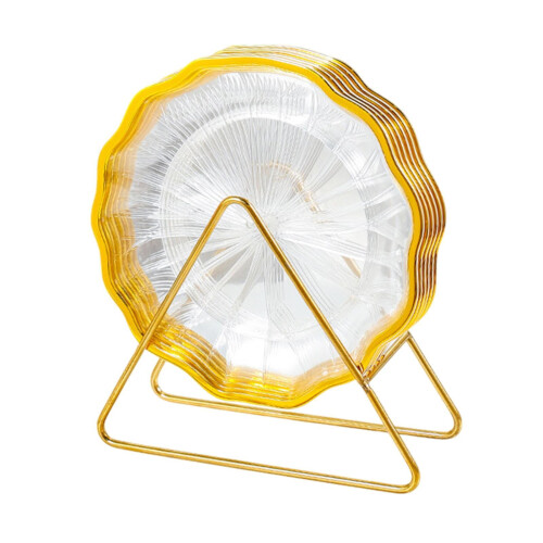 6 Pieces Dishes Set Dinnerware Set Dessert Plate Elegant Kitchen Dish Plate Bone Clear 2