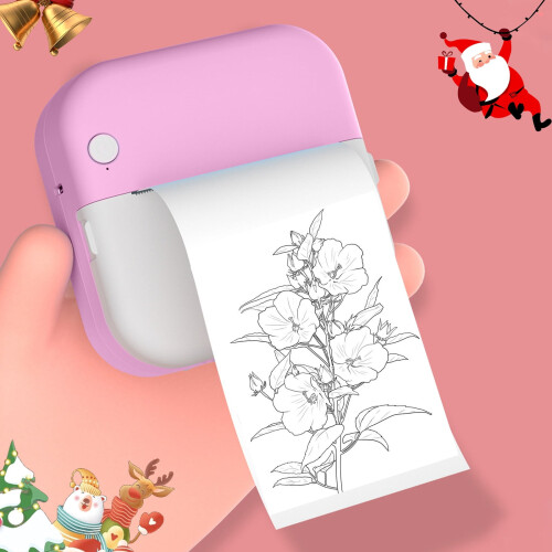 Portable Mini Thermal Inkless Bluetooth Printer for Android & iOS – Prints Photos, Labels, Docs, QBank – 2ml 1