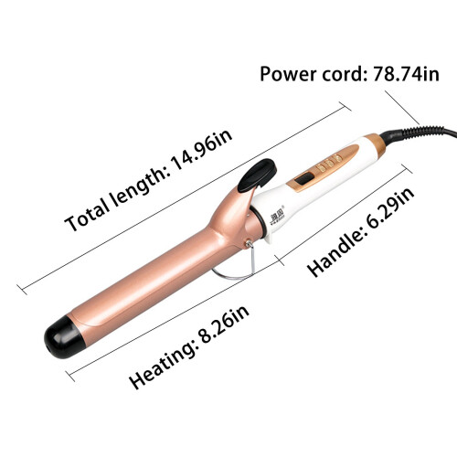 Modelador de Cachos de Titânio Ouro Rosa de 1,5 Polegadas, Barril de 1 Polegada que Cria Cachos Clássicos – Para Uso em Cabelos Curtos, Médios e 2