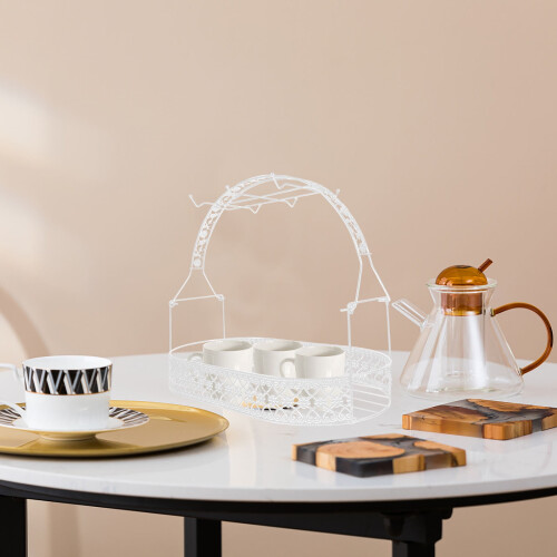 White Kitchen Cup Draining Shelf Household Coffee Mug Holder 2