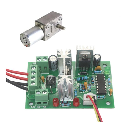 1 Pcs Adjustable Volt  Motor Speed Controller & 1 Pcs Reversible High Worm Geared Motor Torque Turbo  Motor