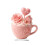 Heart-Shaped Acrylic Tea Cup Ornament 1 Piece 3
