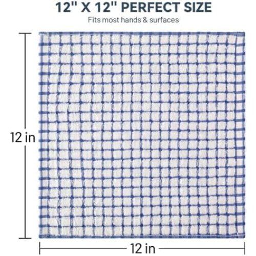 12 πακέτα πανιών κουζίνας12x12 ίντσες100% βαμβακερά πανιά κουζίνας για πλύσιμο 1