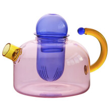 Colorful Heat Glass Teapot with Strainer for Electric Stove Tea Brewing 400ML