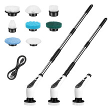 Cepillo de Limpieza Multiusos 7 en 1 para el Hogar, Eléctrico, Giratorio, para Baño, Cocina, Azulejos, Paredes y Cabello.