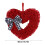 Red Burlap Heart Wreath 40cm with Plaid Bow 3