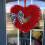 Red Burlap Heart Wreath 40cm with Plaid Bow 5