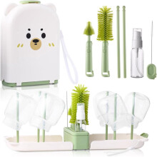 Baby Bottle Cleaning Brush Set, Portable 6-in-1 Baby Bottle Cleaning Set, Cleaning Brush Storage Box Travel Set