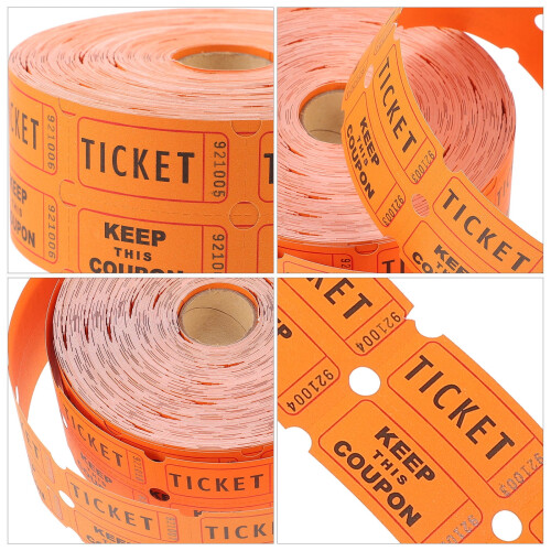 Orange Raffle Tickets Roll for Writing Comfortable Paper Material 1