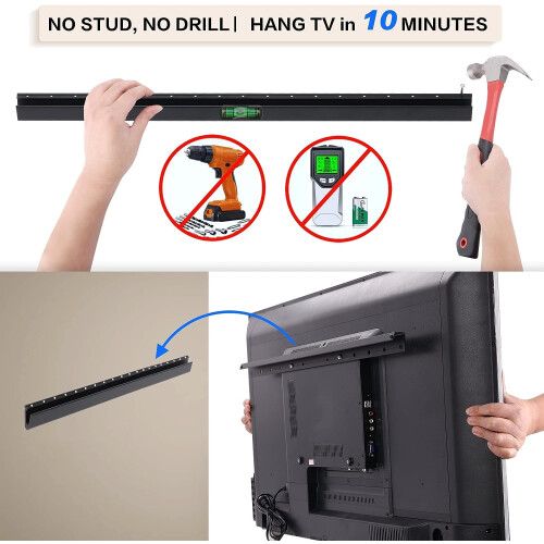 Suporte de parede para TV sem furos, compatível com TVs de 22 a 55 polegadas e até 45 kg (100 lb), instalação sem vigas, todos os acessórios 1