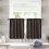 Cortinas curtas marrons com isolamento térmico e bloqueio de luz (2 painéis). 2