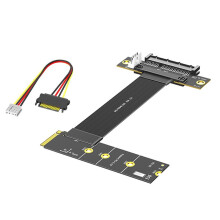 Câble D'Extension PCIe Coudé à 90 NVMe Vers PCI-E 4.0 X4 pour Cartes Réseau et SSD NVMe de Plateformes de Minage