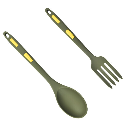 Fork Spoon Kitchen Spoon Cooking Heat Resistant 1 Set Green 2
