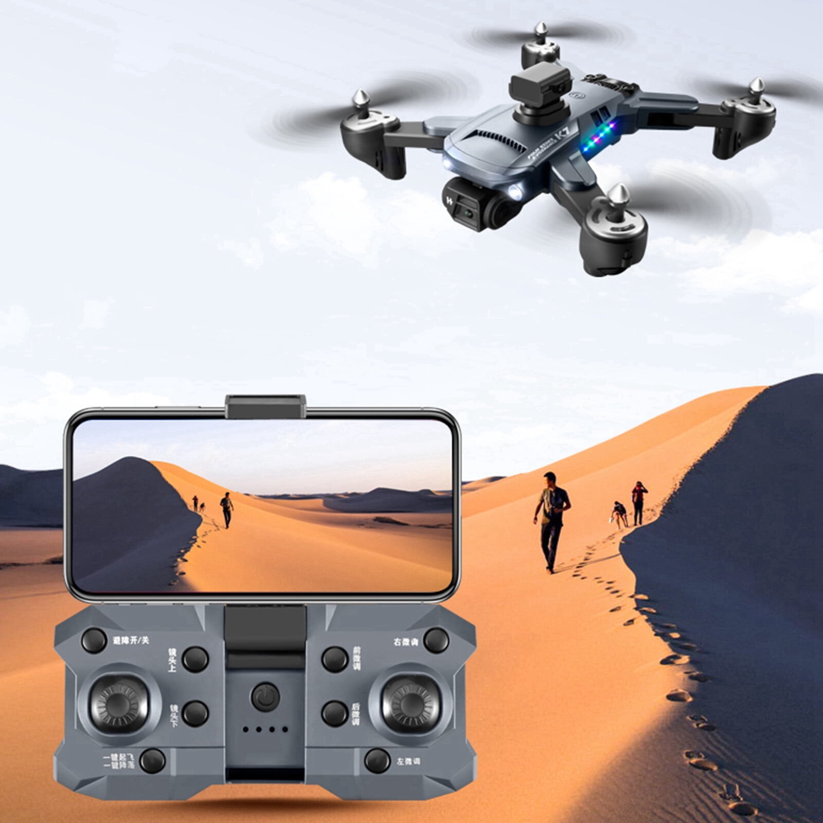 Dron 4K con doble cámara, WiFi FPV, zoom de 50x, control remoto ...