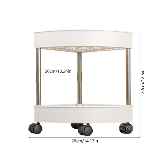 2-Tier Rolling Storage Cart with Lockable Wheels – Kitchen, Bathroom & Office Organizer 2