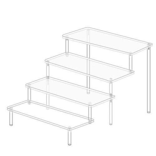 Acrylic Display Stand for Dolls, Models, and Figurines - Transparent Three-Layer Storage Rack 1