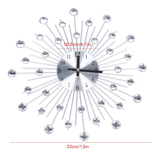DENEST Wall Clock Silver 13 Inch Silent Quartz Modern 2