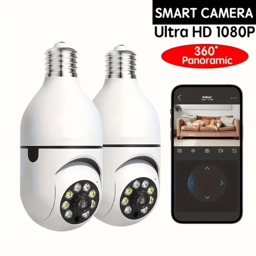 Smart WiFi Light Bulb Camera 3MP 1080P 2-Pack 1