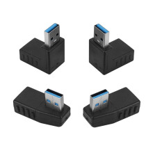 4PCS USB 3.0 Adapter Couplers 90 Degree Male to Female USB Connector - Including Left,Right,,Down Angle Adapter