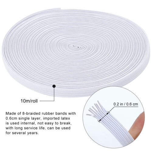 2 Rolls Polyester Elastic Band for Sewing Clothes, Crafts, Handmade Projects, Stretchy Elastic Yarn for Garments 1