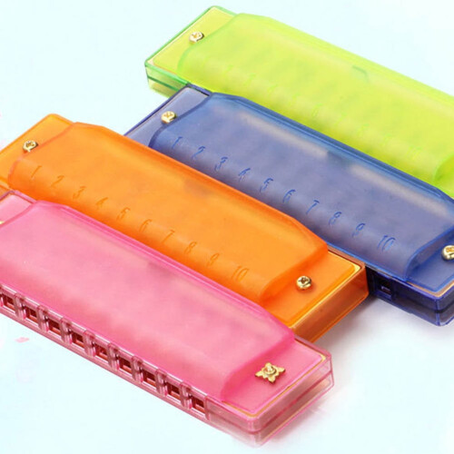 Beginner Harmonica in Orange for Child Development and Music Production 1 Set 1