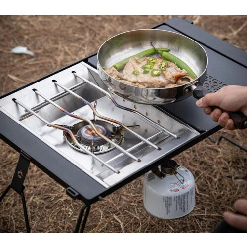 Windproof Furnace Plate Frame Camping Silver 2