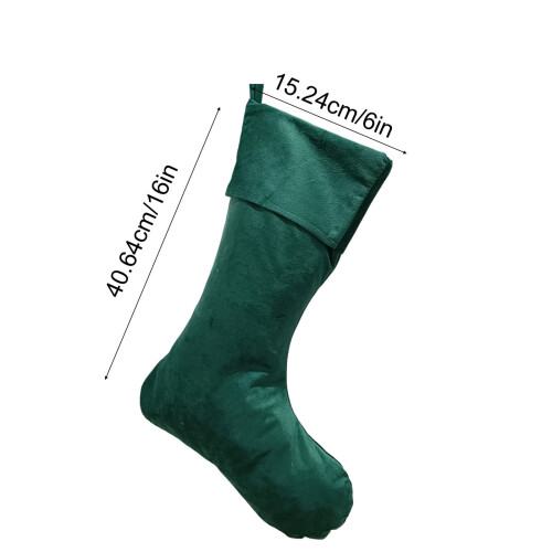 Calza di Natale in velluto verde, 1 pezzo 2