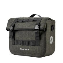 ROCKBROS Bicycle Front Bag 15L Waterproof Saddle Bag Portable Bike Fork Bag for Cycling Enthusiast,Black & Gold