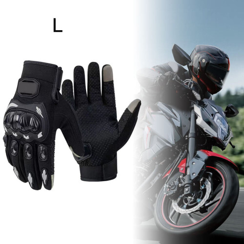 Motorradhandschuhe mit Vollfingern, Touchscreen- und Carbonfaser-Schutz 2