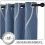 Stone Blue Microfiber Blackout Curtains 52" W x 84" L, 2 2