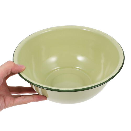 3-Piece Olive Green Enamel Bowls Set 2