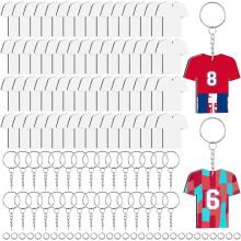 Set van 60 Sleutelhangers met Sublimatieprint, Sleutelhangers in Shirtvorm, Bulkverpakking voor Doe-Het-Zelf Sleutelhangers