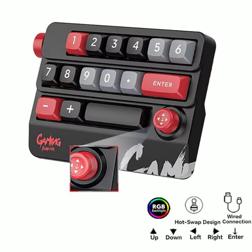Portable Joystick Mechanical Keyboard Full Hot Swappable Key RGB Backlight Wired Programmable Game Keyboard ForDesktop,A 1