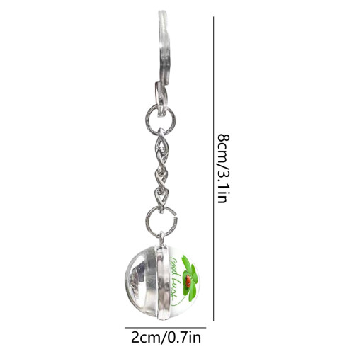 Four Leaf Clover Keychain Crystal Ball Pendant 1pc 2