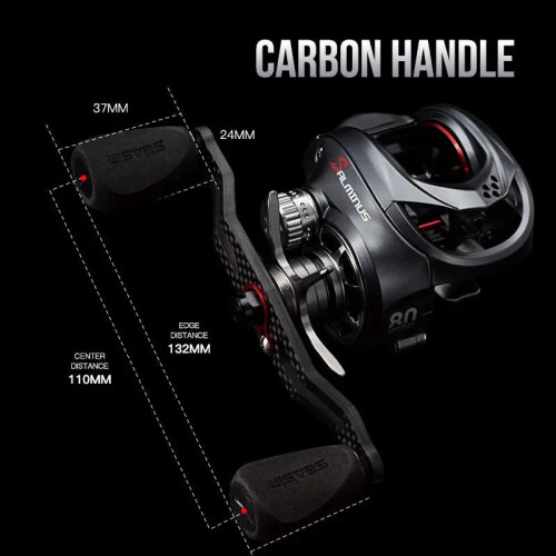 High-Speed Baitcasting Reel Dual Spools Right Hand Black 2