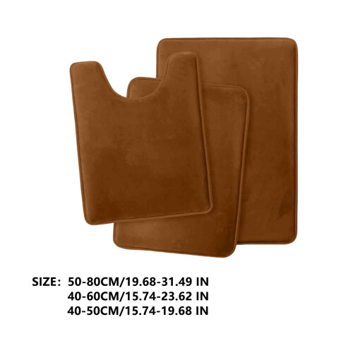 Set copriwater con tappetino antiscivolo, colore caffè 2