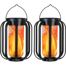 Solar Lantern Outdoor Lights, 2 Pc Lanterns for Outside, Solar Powered Outdoor Lights for Yard Garden Patio Table Decor