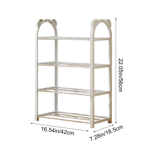 Πλαστική παπουτσοθήκη 4 επιπέδων – 56x42x18,5cm, Λευκή 2