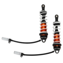 2 Stück Verstellbare Aluminium-Frontstoßdämpfer für 1/7 RC-Car, Schwarz/Orange