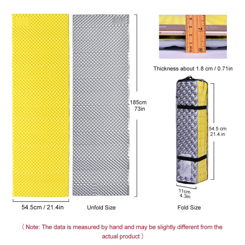 Waterproof Portable Camping Mat Foam Sleeping Pad Yellow 2