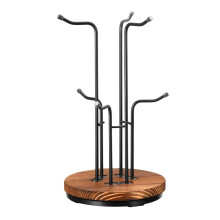 Albero Porta Tazze Girevole A 360, Porta Tazze da Caffè da Banco con 6 Ganci, Supporto Porta Tazze da Caffè In Metallo per Piano di Lavoro