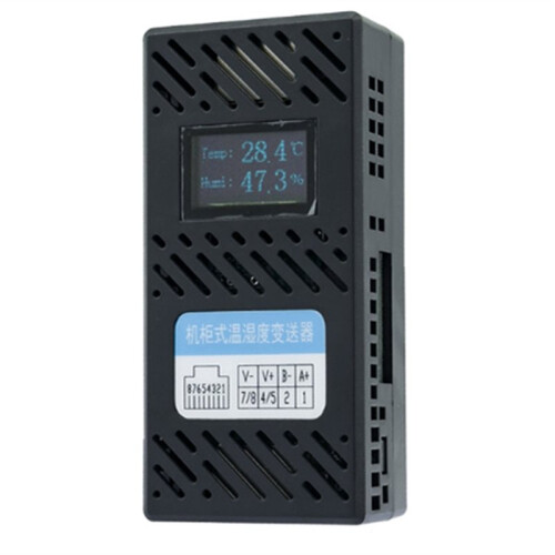 Cabinet Type Temperature and Humidity Transmitter Sensor OLED LCD Screen Self-Illuminating Night Vision Double RJ45