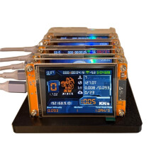 5000KH/S NMMiner NerdMiner + 5 Steckplätze, Verbesserter Hochleistungs-Bitcoin-Krypto-Solo-Miner, 2,8-Zoll--Display für Zuhause (BTC)