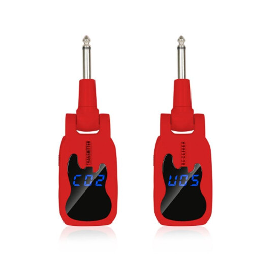 Wireless Microphone Pickup Instruments Microphone,Violin,Saxophone Microphone,U-Band Wireless Receiver Transmitter Red