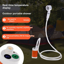 Ducha Portátil para Acampar, Bomba de Ducha para Exteriores, Bomba de Ducha Eléctrica Recargable Mejorada con Pantalla Digital Inteligente.