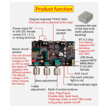 ZK-1001U med Boost Mono 100W -Förstärkarkort TWS-Utomhus DIY-Högtalare med Hög och Låg Ton TPA3116